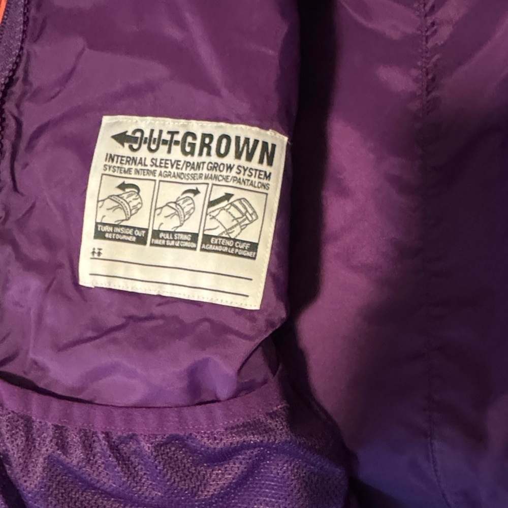 Columbia Kids Purple Floral Waterproof Coat with Pink & Orange Accents - Picture 11 of 14